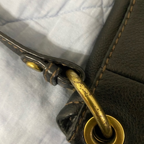 Fossil Black Super Soft Leather Modern Cargo Flap Shoulder Bag Purse - Picture 7 of 8